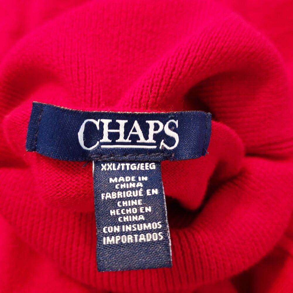 Chaps Red Turtleneck Top Women Size XXL Pullover Stretch 100% Cotton - Picture 7 of 12